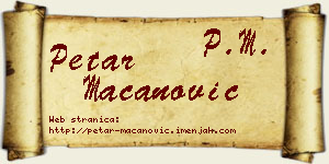 Petar Macanović vizit kartica